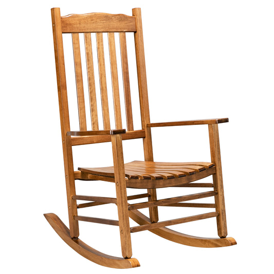 68.5*86*115CM Square Wooden Rocking Chair Wavy Backboard Original Color