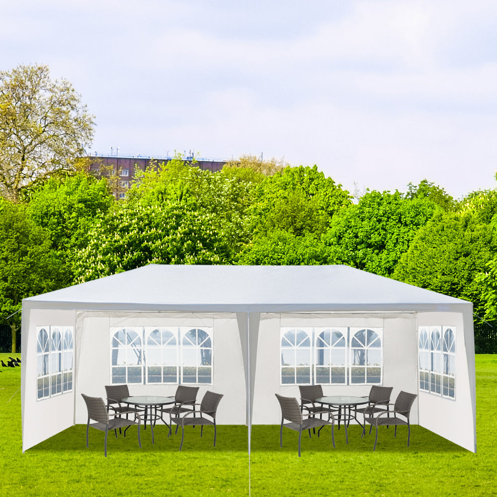 10'X20' Outdoor Party Tent with 4 Removable Sidewalls, Waterproof Canopy Patio Wedding Gazebo, White