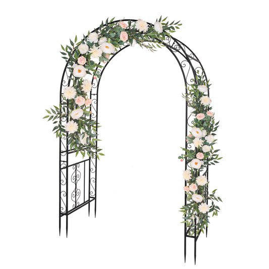 134*59*213cm Double Layer Iron Art Arc Top Iron Arch Black