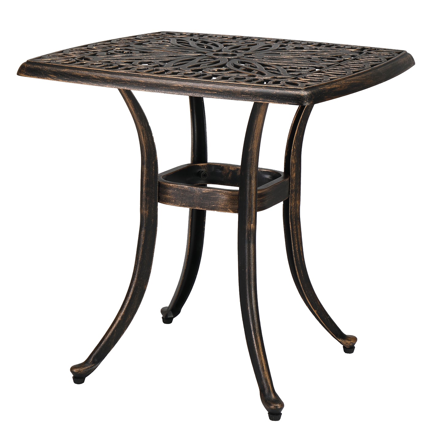 21.3inch Square Garden Cast Aluminum Table Bronze