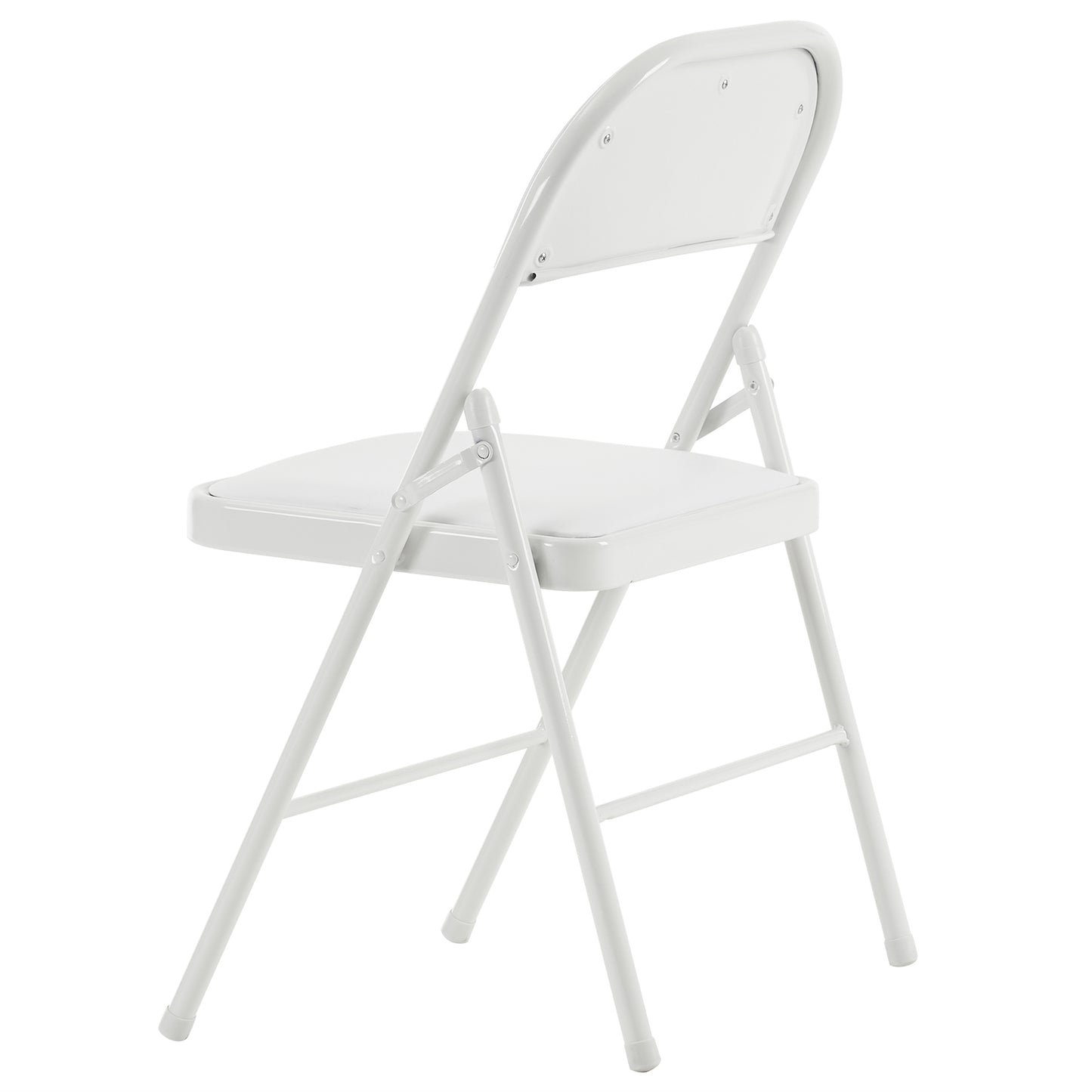 4pcs Elegant Foldable Iron & PVC Chairs for Convention & Exhibition White