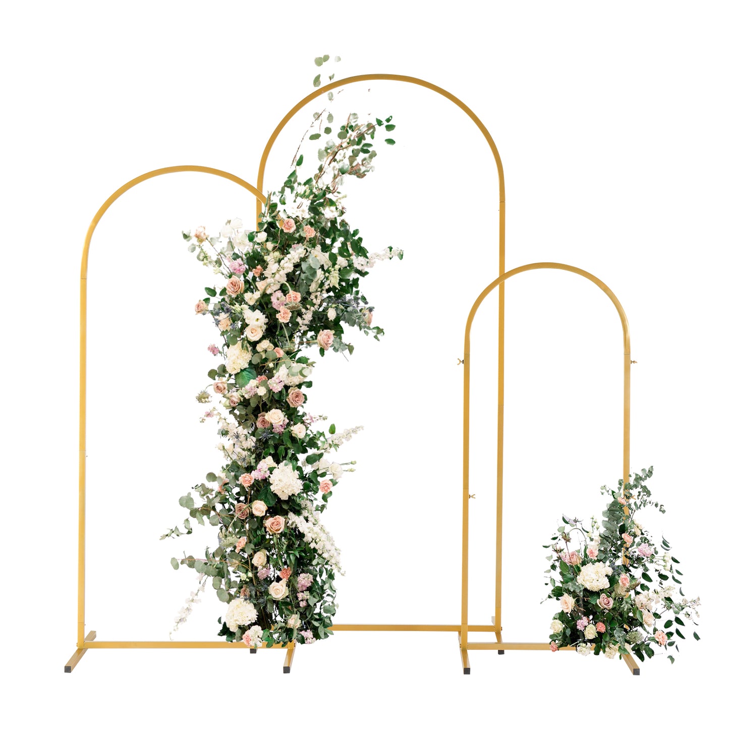 (5.9ft+4.9ft+3.9ft) Three-Piece Set Wedding Arc Top Iron Art Wedding Iron Arch Gold