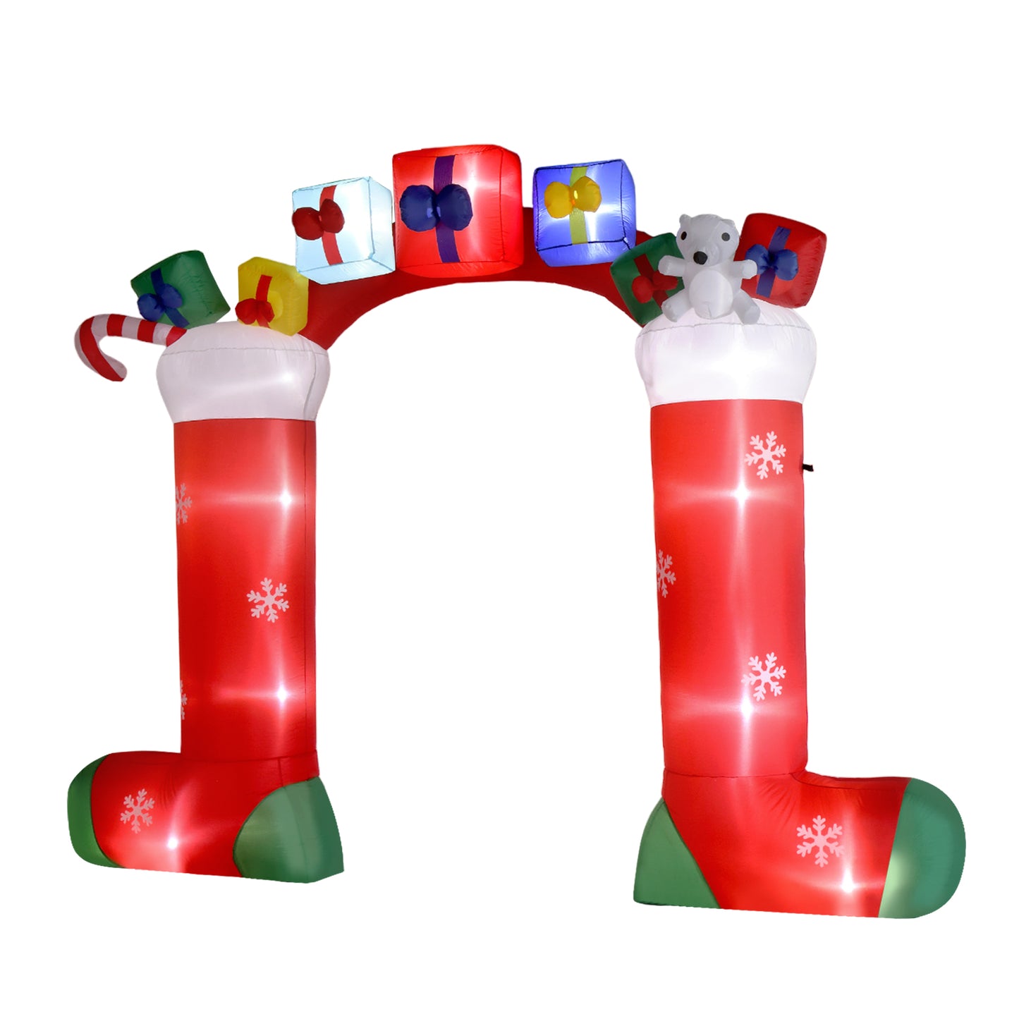 9ft 24W 11 LED Lights Christmas Sock Arch Holiday Arch Decoration