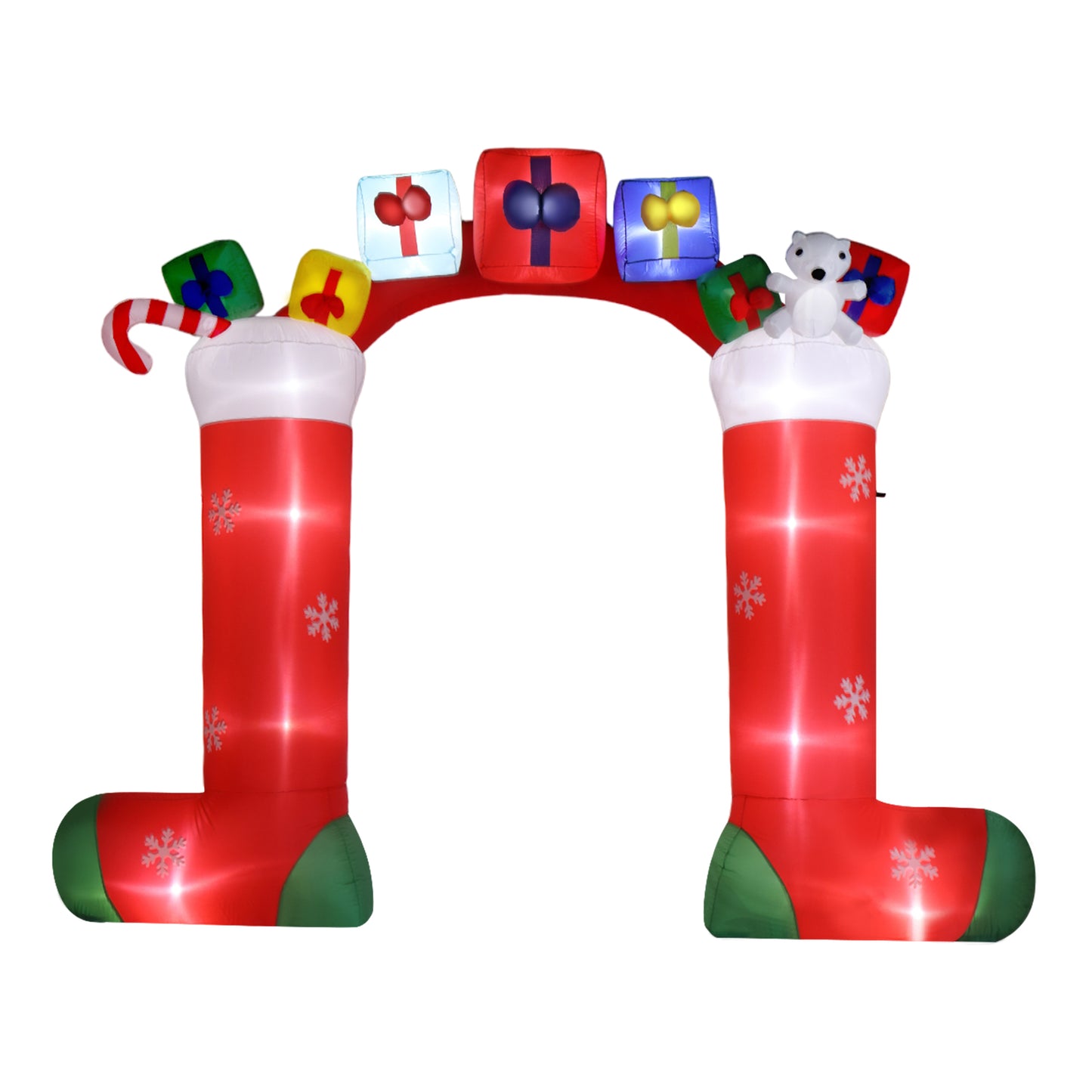 9ft 24W 11 LED Lights Christmas Sock Arch Holiday Arch Decoration