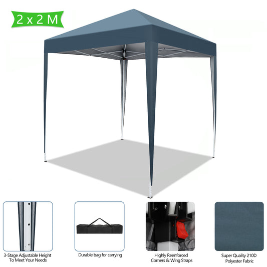 2 x 2m Practical Waterproof Right-Angle Folding Tent Blue