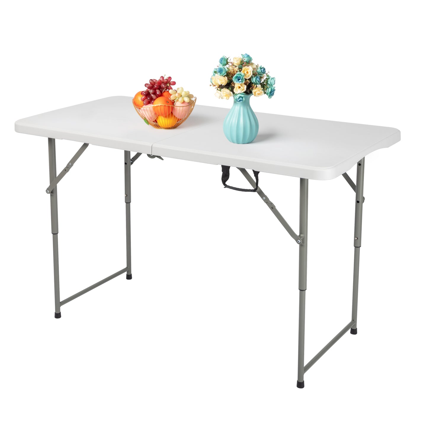 4ft Foldable Lift Patio Plastic Table White