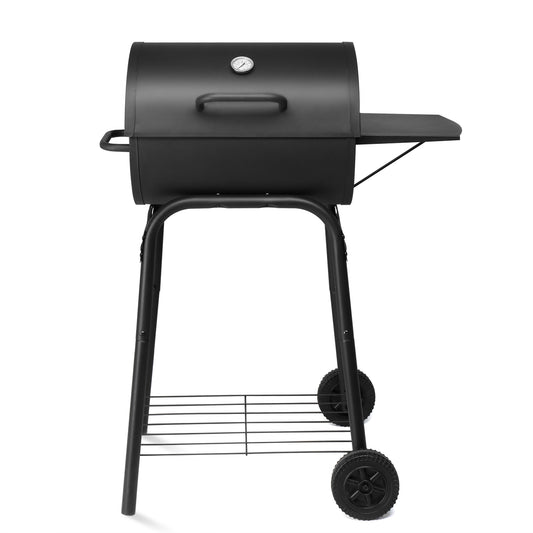 Charcoal Grills Outdoor BBQ Grill, Barrel Charcoal Grill with Side Table and Wheels, for Outdoor Backyard Camping Picnics Patio and Parties