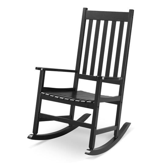 68.5*86*115CM Square Wooden Rocking Chair Black