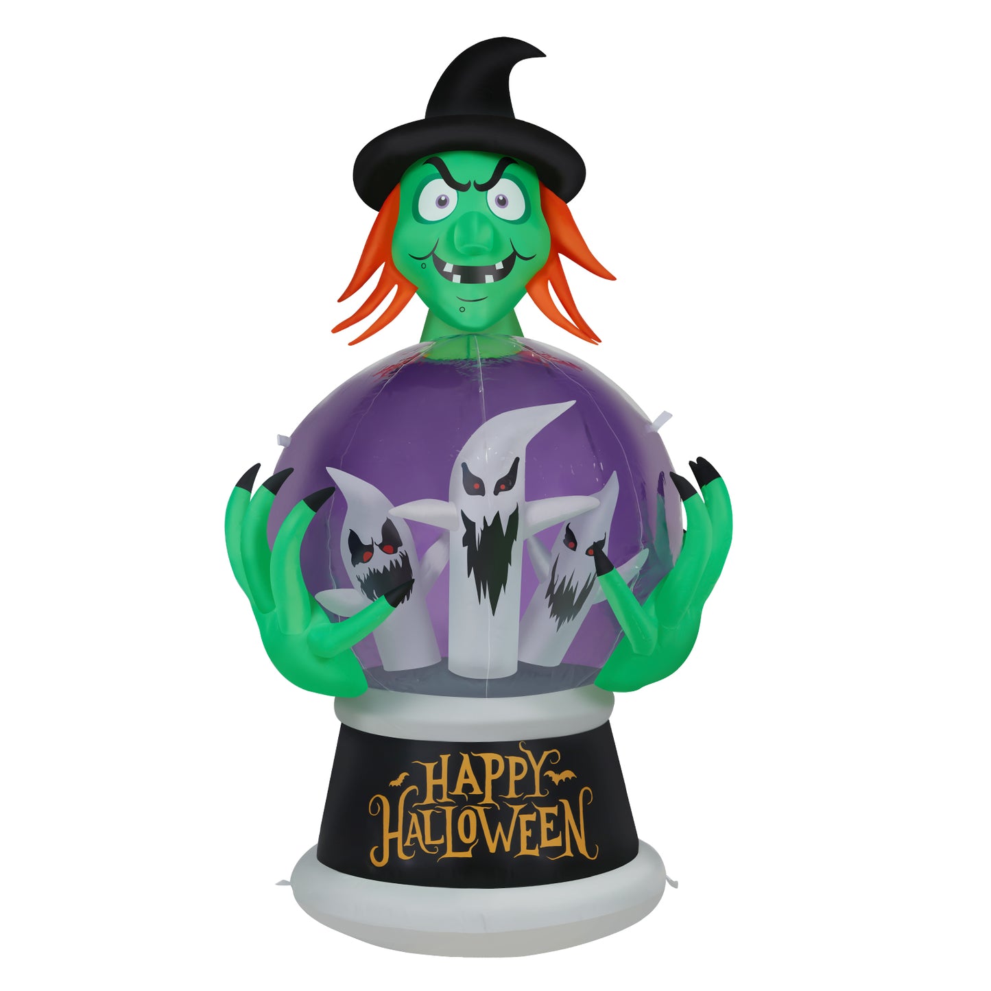 5.9ft Witch & Crystal Ball Inflatable Halloween Decoration