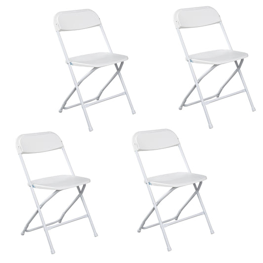 4pcs Injection Molding Classic Garden Plastic Folding Chair White