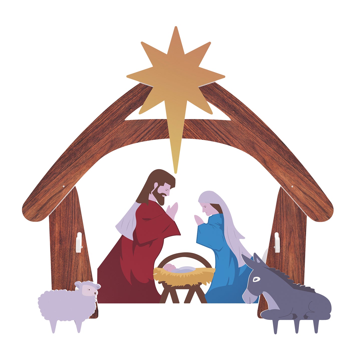 116*53*118cm PVC Nativity Garden Jesus Decoration Color