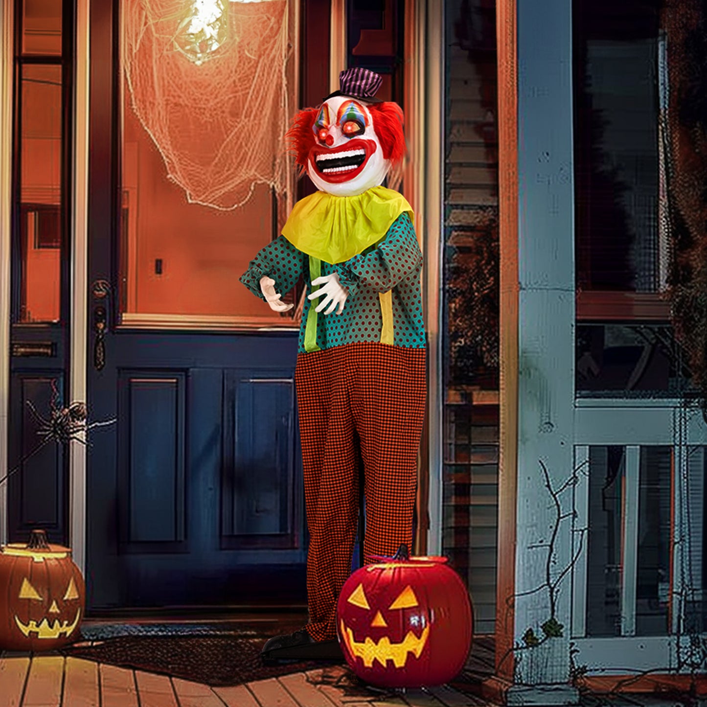 6ft Yellow Eyed Clown Outdoor Halloween Decorations