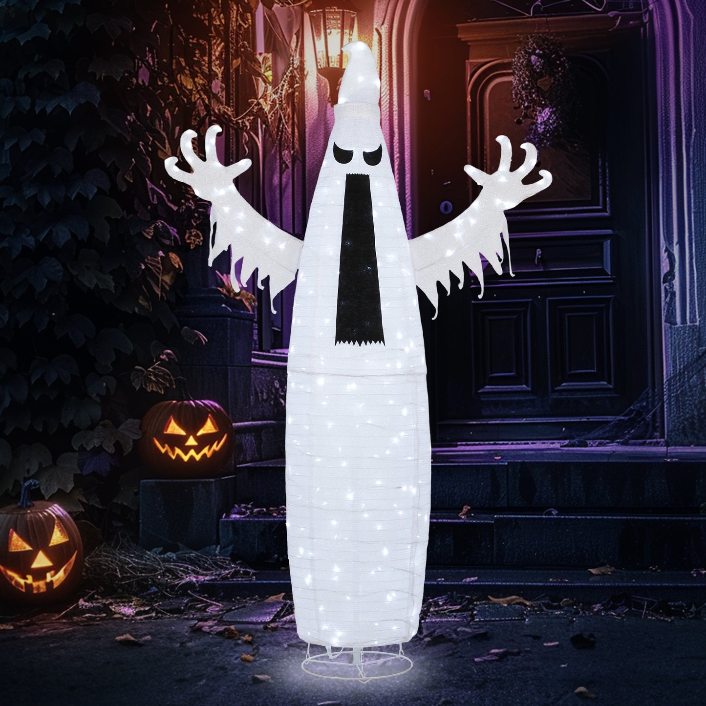 5.9ft Pop-up Ghost 160LED Lighted Outdoor Halloween Decorations