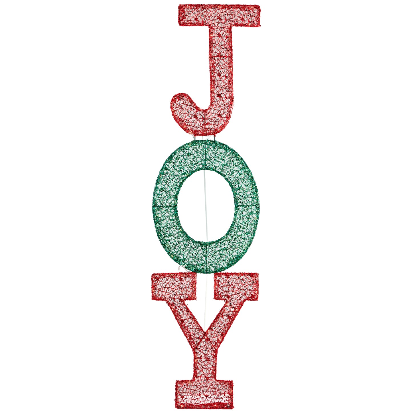 Lighted JOY Letter Sign Christmas Yard Decorations, Pre-lit 2D Letter Display with 45 LED Warm White Lights and Stakes for Xmas Outdoor Holiday Indoor Decor Lighted Holiday Displays