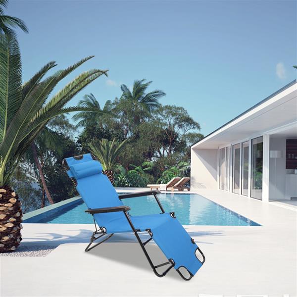 RHC-202 Portable Dual Purposes Extendable Folding Reclining Chair Blue