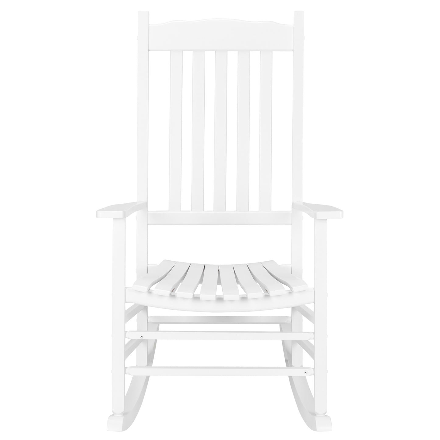 68.5*86*115CM Square Wooden Rocking Chair Wavy Backboard White